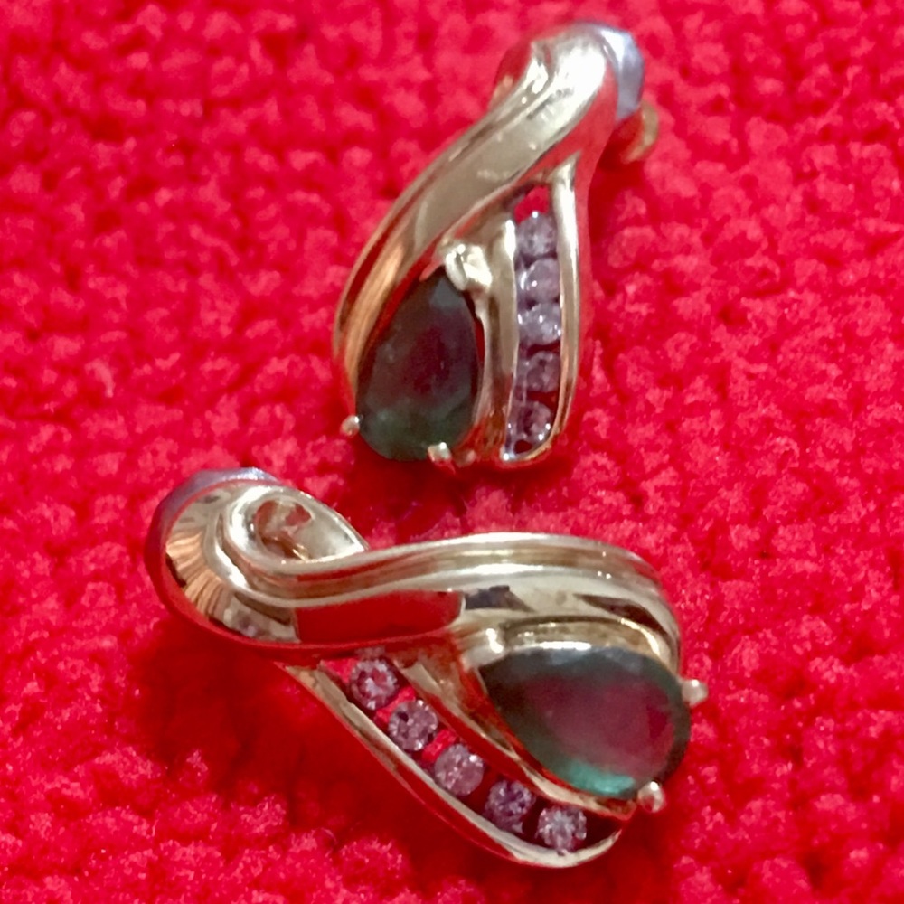 Genuine emerald earrings